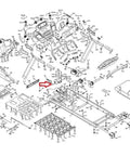 Diagram highlighting Beefy 3 HP DC Drive Motor With Flywheel for treadmills, fits Sole Fitness F80 Series, part G020037.