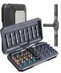 42 In 1 Magnetic Ratchet Screwdriver Set With Detachable Handle and 40 Piece S2 Chrome Moly Bits in open case