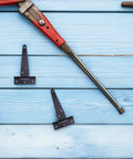 Two 8 Pack Beefy Heavy Duty T Hinges With Screws For Outdoor Gates And Fences Iron Construction For Barn Doors And Large Cabinets on wood