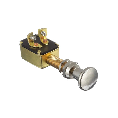 Built Tough Heavy Duty 2 Position Push Pull On Off Switch For Marine Lights Bilge Pumps Blowers And Baitwell Pumps, chrome knob