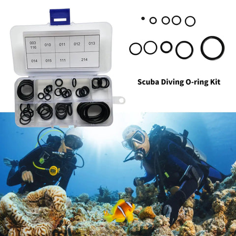 50 Pcs Black Silicone Gasket Replacement Set For Diving Hoses And Tanks Valves Regulators Seal Rings In 10 Size display.