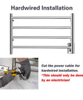 4 Bar Towel Warmer Wall Mount Drying Rack With Mirror Polish Stainless Steel 304 Plug In Bath Heater Ultra Fast 60W
