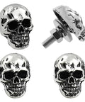 Skull License Plate Screws And Fasteners Kit For Cars Trucks Motorcycles And All Vehicles Aluminum Alloy 4 Pcs Silver