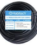 Drip Irrigation Tubing With Built In Emitters One Quarter Inch 100 Ft Roll Six Inch Emitter Spacing Fittings Included Inline Emitters
