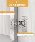 Four Pack One And Three Eighths Inch Overlay Regular Cabinet Hinges with 2D Adjustment for Kitchen Face Frame Doors