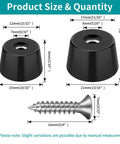 No Slip Rubber Feet For Cutting Boards With 304 Stainless Steel Screws size chart showing dimensions and components
