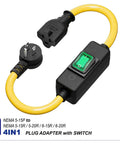Heavy Duty Outdoor Waterproof Extension Cord With In Line On Off Switch And 12 AWG SJTW Wire 125V 20 Amp IP57 Rated Built To Last Weatherproof Power For Outdoor Use T Blade Female Connector And DIY Projects