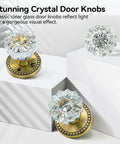 3 Pack Crystal Glass Door Knobs With Privacy Lock In Antique Brass Finish For Vintage Interior Style Heavy Duty Zinc Alloy Plates Diamond Plum Flower Design Ideal For Doors And Cabinets