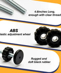 Drop Dead Solid 8mm Threaded Spindle Rods Baby And Pet Gate Replacement Parts No Hassle Swap Universal Fit with ABS wheels.