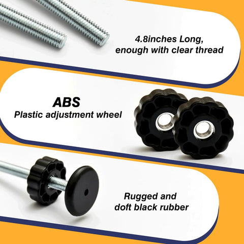 Drop Dead Solid 8mm Threaded Spindle Rods Baby And Pet Gate Replacement Parts No Hassle Swap Universal Fit with ABS wheels.