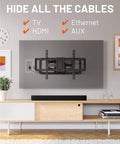 Wall Mounted TV Cord Hider With 2 AC Outlets And 2 USB A Ports in living room setup