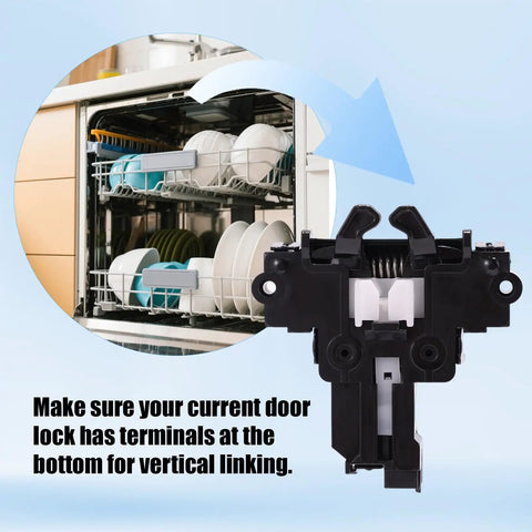 Dishwasher Door Latch Replacement WD01X29878 For GE And Hotpoint Dishwashers Easy Install Door Switch Plug And Play Durable Plastic Lock Mechanism Keeps Door Secure And Opens Smoothly next to dishwasher interior