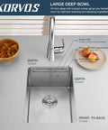 Bar Sink Kitchen Sink 14x19 Workstation Ledge Undermount Single Bowl Made From 16 Gauge SUS304 Stainless Steel With Bamboo Cutting Board