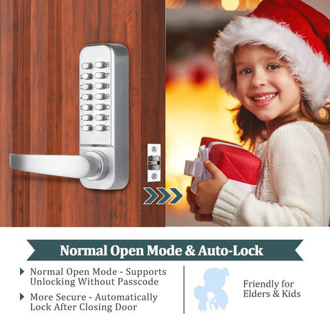 Keyless Entry Door Lock With Handle And Mechanical Keypad Digital Combination Front Door Lock Set No Fuss Weatherproof