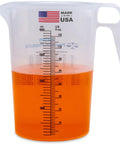 One Gallon 128oz Pitcher With Handy Conversion Chart Built Tough Food Grade Plastic BPA Free Translucent See Through Gripper Handle