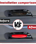 Installation comparison of Front Tow Hook Silicone Covers 2Pcs Custom Fit For Ford F150 2004 To 2026 Bronco Base 2021 To 2026 Toyota Tundra 2017 To 2021 Front Bumper Protector Sleeve Water Dust UV Resistant All Weather Car Accessories Tough As Nails