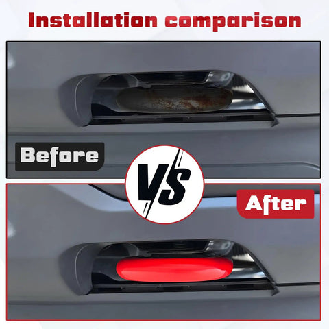 Installation comparison of Front Tow Hook Silicone Covers 2Pcs Custom Fit For Ford F150 2004 To 2026 Bronco Base 2021 To 2026 Toyota Tundra 2017 To 2021 Front Bumper Protector Sleeve Water Dust UV Resistant All Weather Car Accessories Tough As Nails