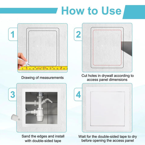 Step-by-step guide for using Heavy Duty Zero Hassle 15X15 Inch Drywall Access Panel For Wall And Ceiling Plumbing Repair.