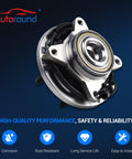 Front Wheel Bearing And Hub Assembly Set Of 2 For 2009 2010 Ford F150 RWD With ABS Six Lug Left Driver Side And Right Passenger Side Replacement Hub Kit For Your Beefed Up Work Truck, product image showing the hub's construction and design highlighting corrosion resistance features