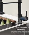 Dope Matte Black Kitchen Faucet With Pull Down Sprayer, 3 Function Spray Head, high arc spout, 360 swivel, single handle