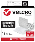 Heavy Duty Mounting Tape 12 Foot Roll Holds Up To 10 Lbs Indoor Outdoor Use One And A Half Inch White Industrial Strength Adhesive on packaging