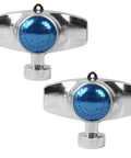 Two Pack 360 Degree Metal Sprinkler With Gentle Water Flow Circle Pattern Lawn Yard Garden Watering For Small Areas Coverage Up To 30 Feet Diameter Durable Alloy Metal Construction Blue