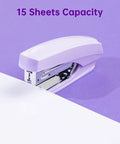 Purple Desk Organizer Set All in One Office Supplies Kit Boss Desk Must Have featuring a purple stapler on purple background