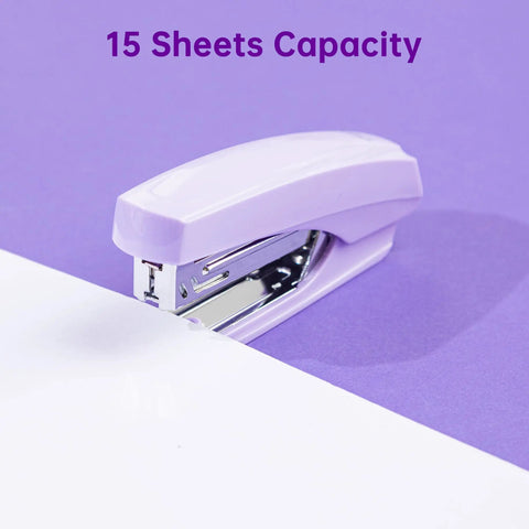 Purple Desk Organizer Set All in One Office Supplies Kit Boss Desk Must Have featuring a purple stapler on purple background