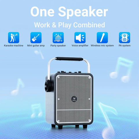 All In One 150W Karaoke Machine With Dual Wireless Mics Portable Party PA System And Voice Amplifier Bluetooth Speaker S200