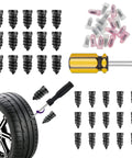 DIY Tire Repair Kit With Rubber Nails And Screw In Plugs For Tubeless Tires, screwdriver, tire installation view