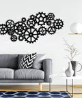 Kickass Steampunk Gear Wheel Metal Wall Decor For Living Room Or Man Cave Vintage Industrial Factory Style Wall Art Pieces, black gear design.