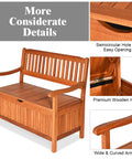 Outdoor Dope Wood Storage Bench Deck Box With Inner Removable Dust Proof Lining And Portable Handles In Eucalyptus Wood