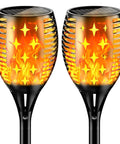 43 Inch Solar Torch Lights With Flickering Flame Effect, Waterproof Outdoor Torches For Yard And Driveway, 2 Pack, Adjustable Height
