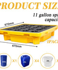Shop Ready Heavy Duty Spill Containment Platform With Drain And Non Slip Large Plastic Tray, 43 Liter capacity, side view
