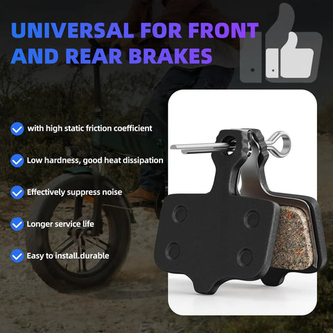 Heavy Duty Front And Rear Disc Brake Pads For Lectric XP Trikes And E Bikes High Friction Semimetal Copper Fiber Replacement