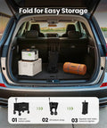 Heavy Duty Foldable Wagon Cart With Wheels, 120L Capacity, 220 Lbs Load in car trunk, folded for storage