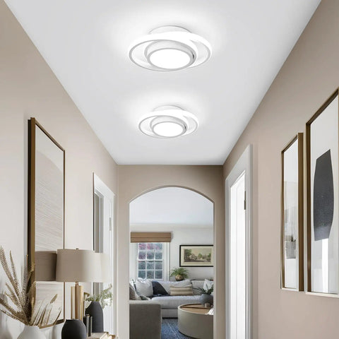 Low Profile Round LED Ceiling Light 32W Sleek Modern Fixture For Bedroom Hallway And Corridor, Cool White 6000K aluminum frame