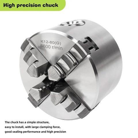 Workhorse 3 Inch Four Jaw Self Centering Lathe Chuck K12 Mount Delivers Rock Solid Clamping Force Up To 6600Rpm Beefy Linkage Design Built Tough For Daily Shop Grinds And Precision Metal Turning Tasks
