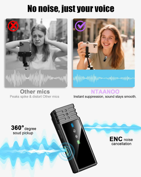 Go To Studio Quality Wireless Lavalier Microphone For iPhone And Android All Day 24H Charging Case Noise Reduction USB C Plug And Play Clip Mic with ENC demo.