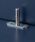 5 Piece Crib Hardware Replacement Kit With Stainless Steel Screws And Barrel Nuts For Universal Bed Frame Bolt Compatibility And Smooth Operation In Nursery Furniture Repairs, close-up installed