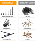 Your New Go To Weekend Warrior Screw Assortment Kit With 170 Phillips Flat Head Black Wood Screws Multi Size, showcasing variety and anti-rust features.