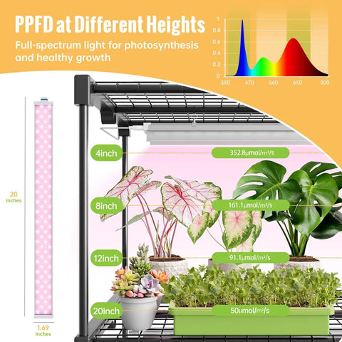 Indoor Greenhouse With Grow Light For Seed Starting, 4-Tier Plant Stand In A Zippered PVC Tent With Vent Window And Bottom Pouch, 20W Full Spectrum Light With Timer, Sturdy Metal Frame, 27L X 19W X 59H