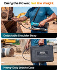 Cordless Electric Grease Gun Kit With 10000 PSI Output Quick Release Coupler 39.4 Inch Flex Hose Dual Batteries in use on equipment.