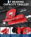 Heavy Duty 1 Ton Electric Hoist Trolley With Adjustable Flange Width For I-Beams, showing details of bearings and wheels.