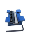 Slick 4 Inch Vise Brake Die Set With Magnetic Side Mount for sheet metal bending, shown with removable segmented fingers