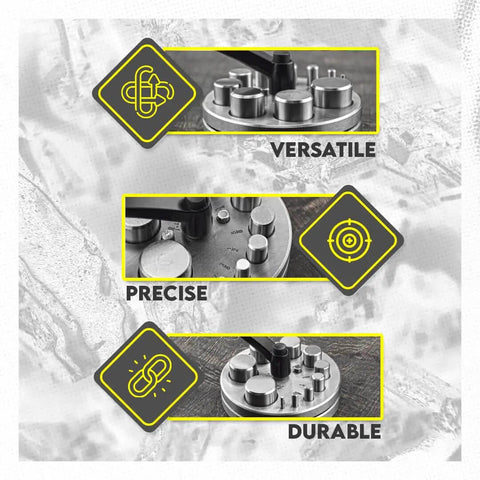 10 Piece Precision Locking Disc Cutter Set With Lever Separator For Metal Crafting and Jewelry; features, versatility, and durability showcased
