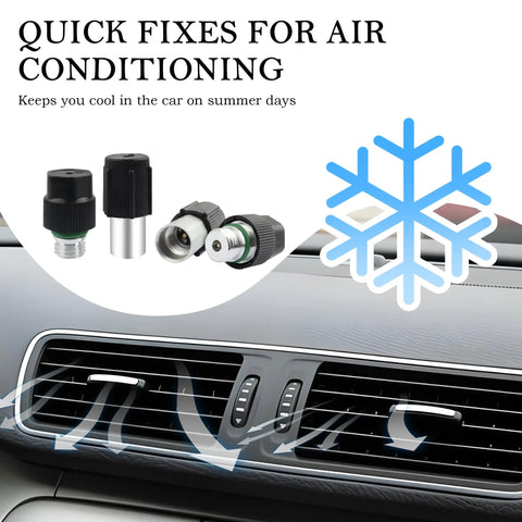 Pro Grade All In One 17 Piece Car AC Valve Core Kit For R12 To R134a Conversion with air conditioning vent image.