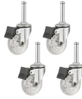 Two Inch Swivel Caster Wheels Set Of Four With M8 38Mm Long Grip Neck Stem And Brake Beefy Yet Smooth Wheels For Furniture Tables Cabinets Shelves Heavy Duty Casters Capable Of 600lbs Easy Install Replacement