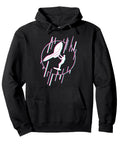 Wing Foil Hoodie Pullover For Wingfoilers And Wingsurfers, black hoodie with foil rider graphic, warm and durable