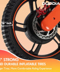 Kids Electric Bike With 350W Motor 36V 7.8Ah Battery Zippy Up To 15.5 MPH, 15 Mile Range, 16 Inch Pneumatic Tires, Off Road Balance Bike For Ages 6 And Up, Youth All Terrain Electric Bicycle 16-inch wheel close-up
